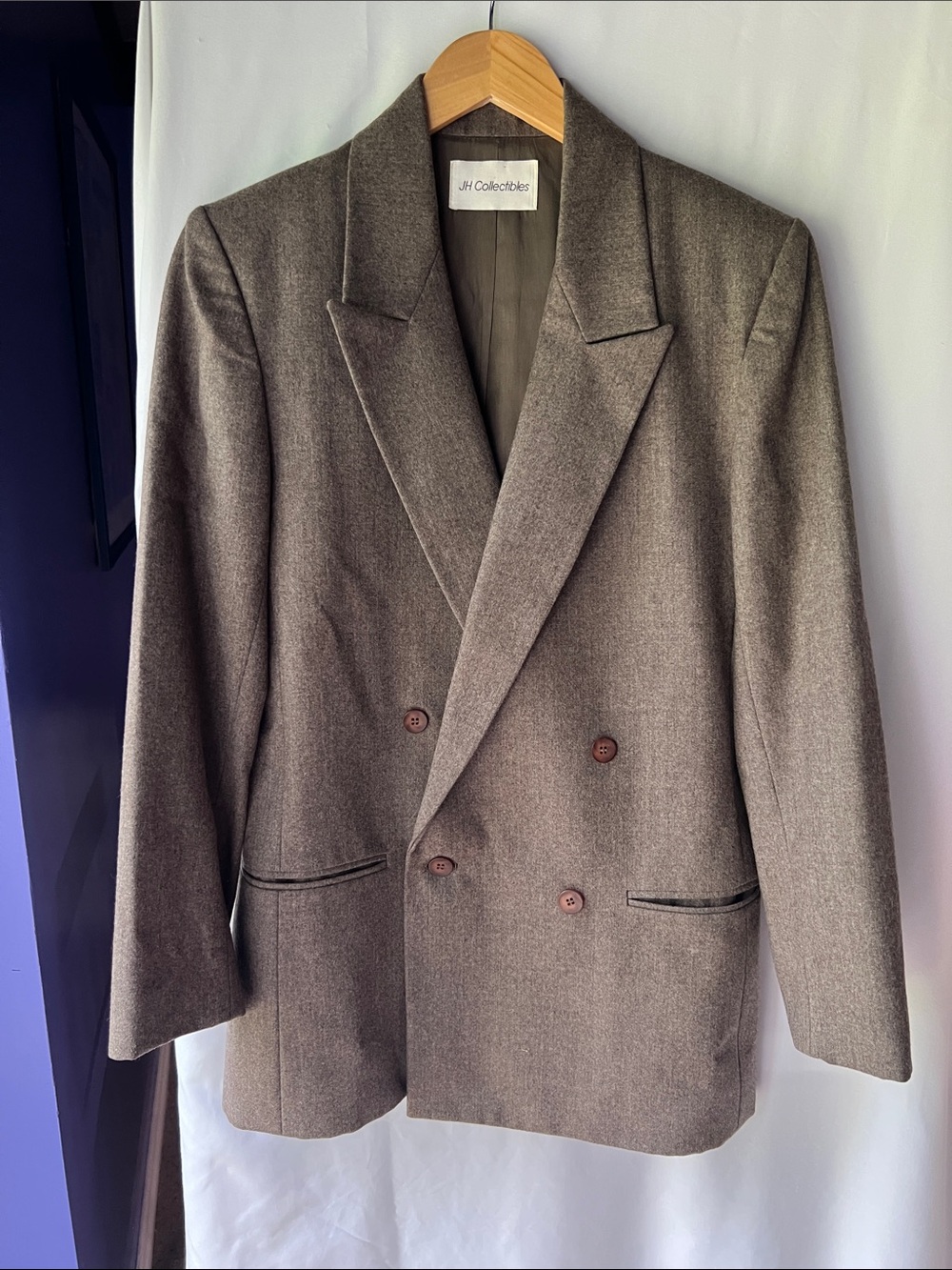 JH Collectibles Double-Breasted Brown-Gray Wool Sport Coat